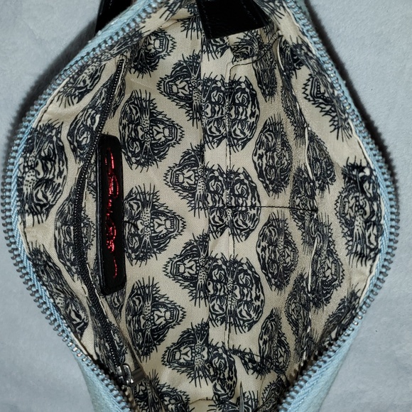 NWT Ed Hardy Denim Rhinestone Skull Crossbody Bag - Picture 11 of 14